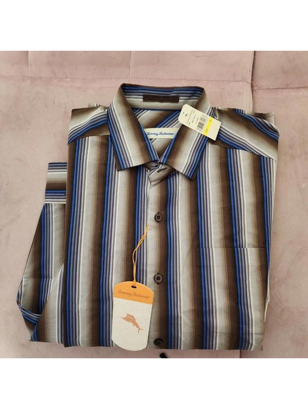 Mens Tommy Bahama Sherif L/S Stripe button down shirtwhite M NWT - Picture 2 of 2